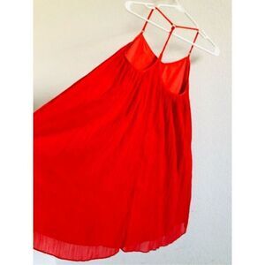 Abercrombie & Fitch red dress blouse v shape extra flow and layered red size S.